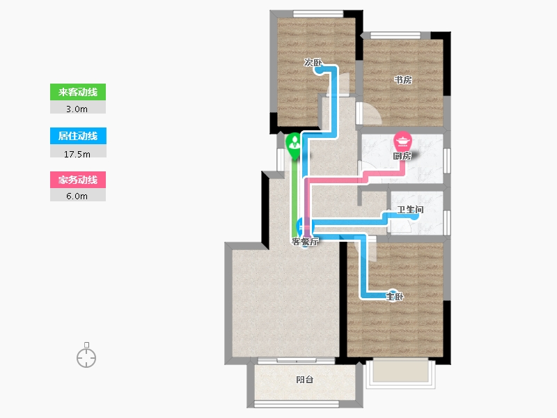 河南省-郑州市-​兴港永威和园-70.87-户型库-动静线