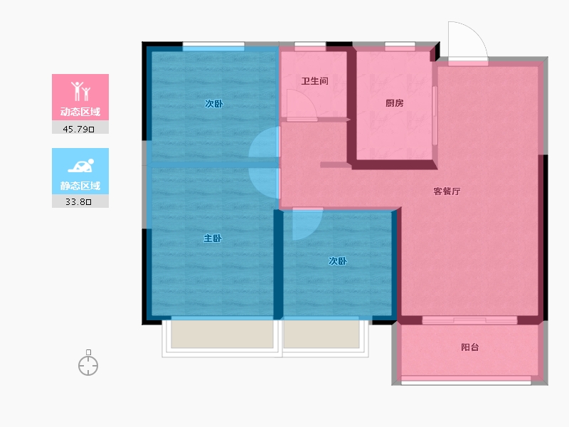 河南省-郑州市-东原阅城-71.20-户型库-动静分区