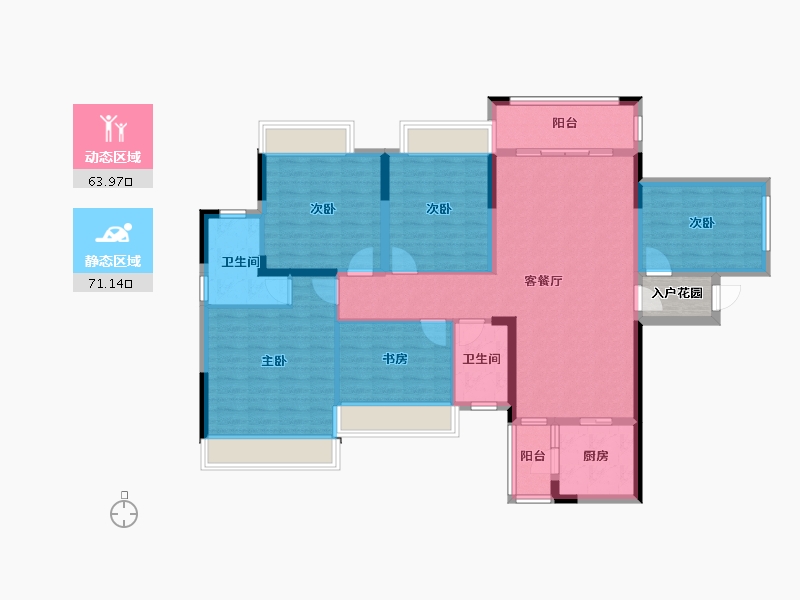 贵州省-贵阳市-御府壹号-124.15-户型库-动静分区