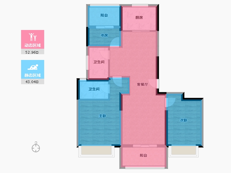 河南省-郑州市-东青·云锦熙悦-85.09-户型库-动静分区