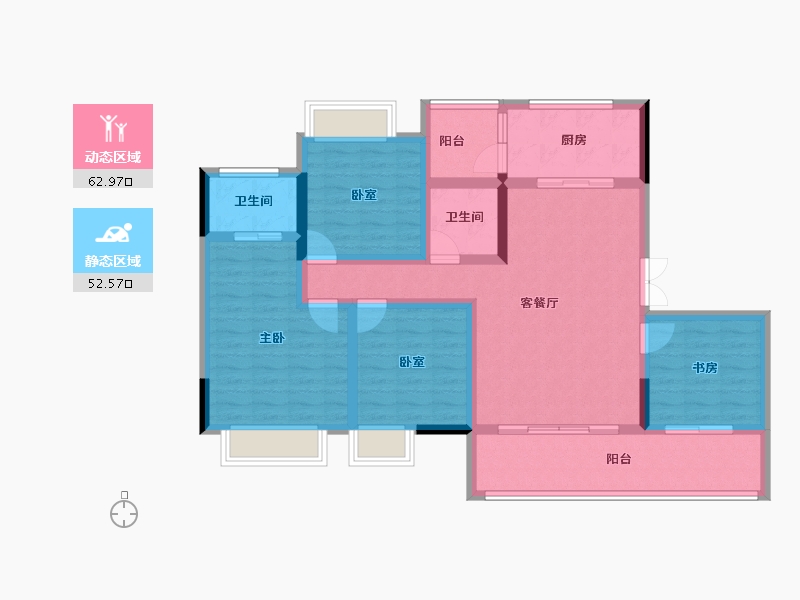 重庆-重庆市-中建滨江星城-102.40-户型库-动静分区