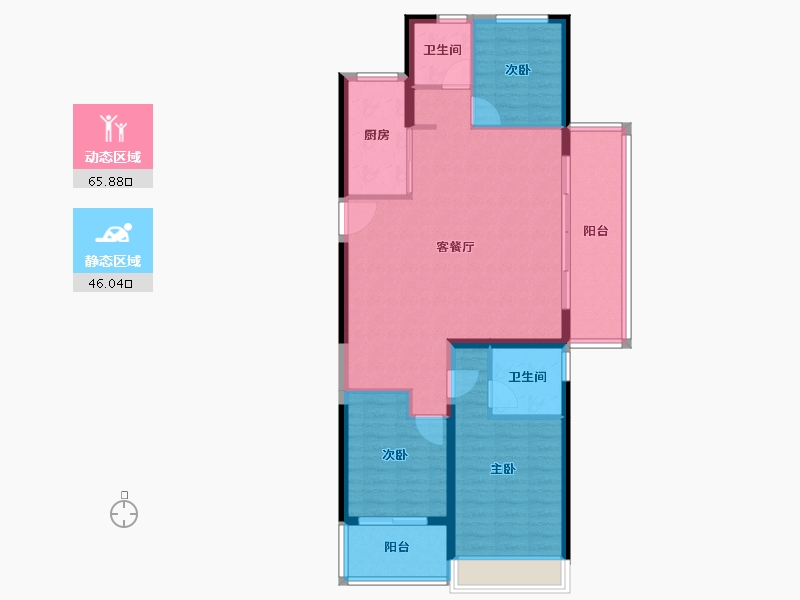 河南省-郑州市-康桥天樾九章-101.60-户型库-动静分区