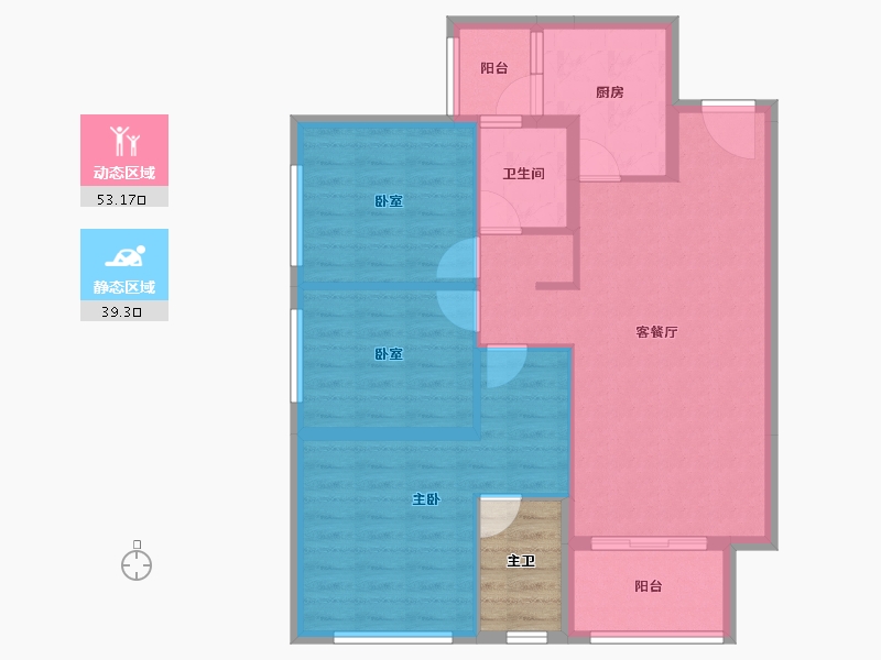 四川省-成都市-龙湖江天阙-87.16-户型库-动静分区