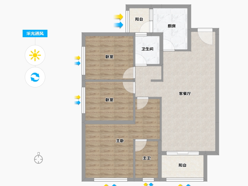 四川省-成都市-龙湖江天阙-87.16-户型库-采光通风