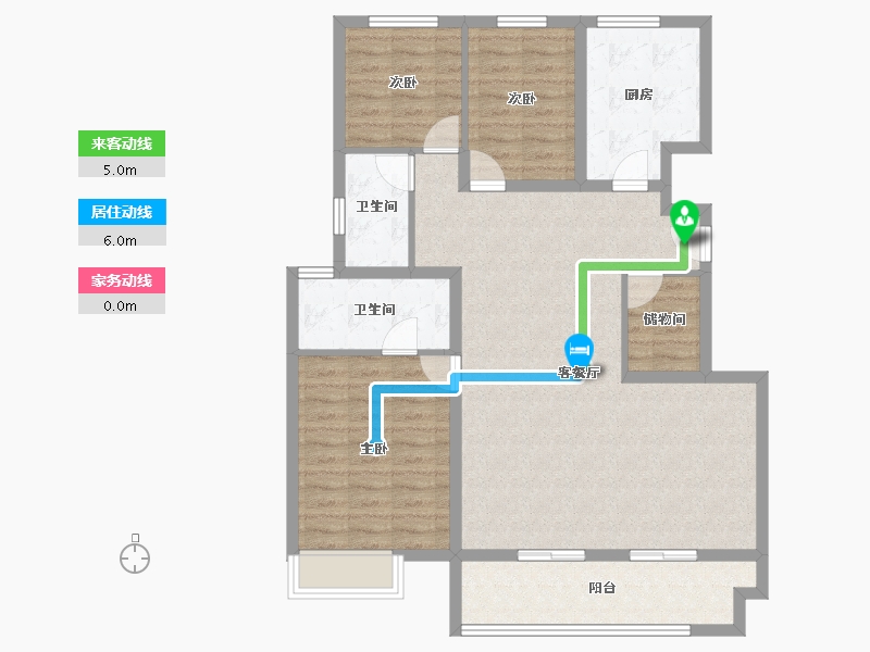 河南省-郑州市-龙湖·景粼玖序-105.60-户型库-动静线