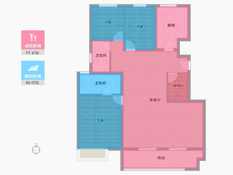 河南省-郑州市-龙湖·景粼玖序-105.60-户型库-动静分区