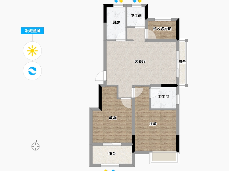 浙江省-金华市-熟溪名园-73.60-户型库-采光通风