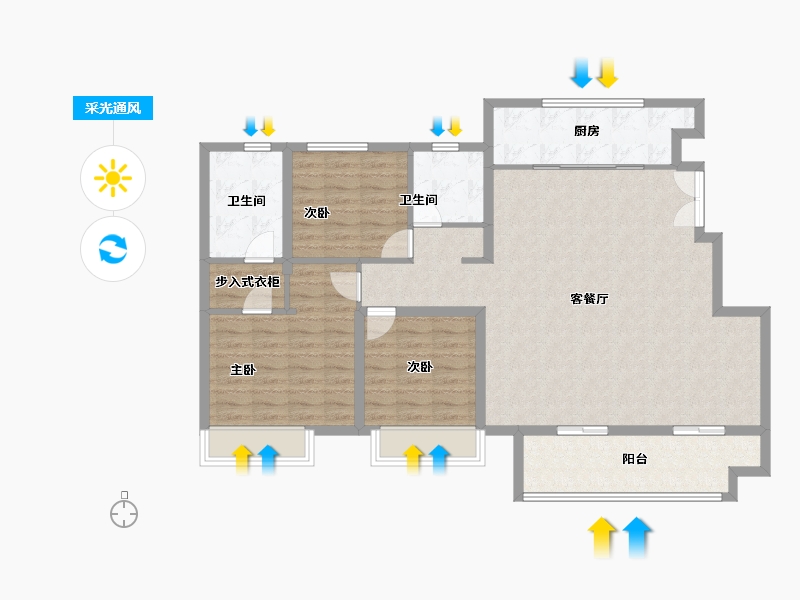 河南省-郑州市-龙湖·景粼玖序-114.40-户型库-采光通风