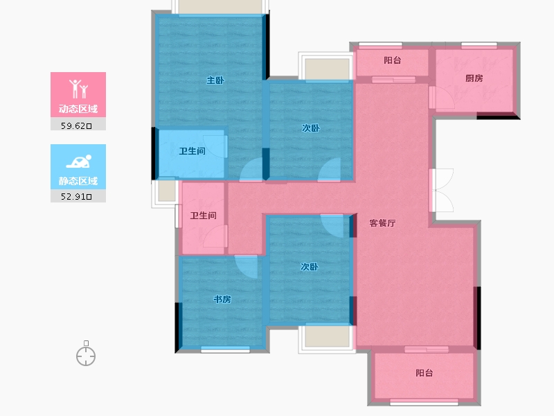 重庆-重庆市-银翔城-100.32-户型库-动静分区