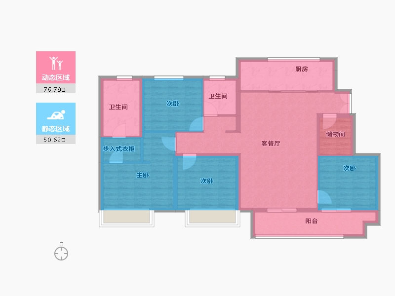 河南省-郑州市-龙湖·景粼玖序-114.40-户型库-动静分区