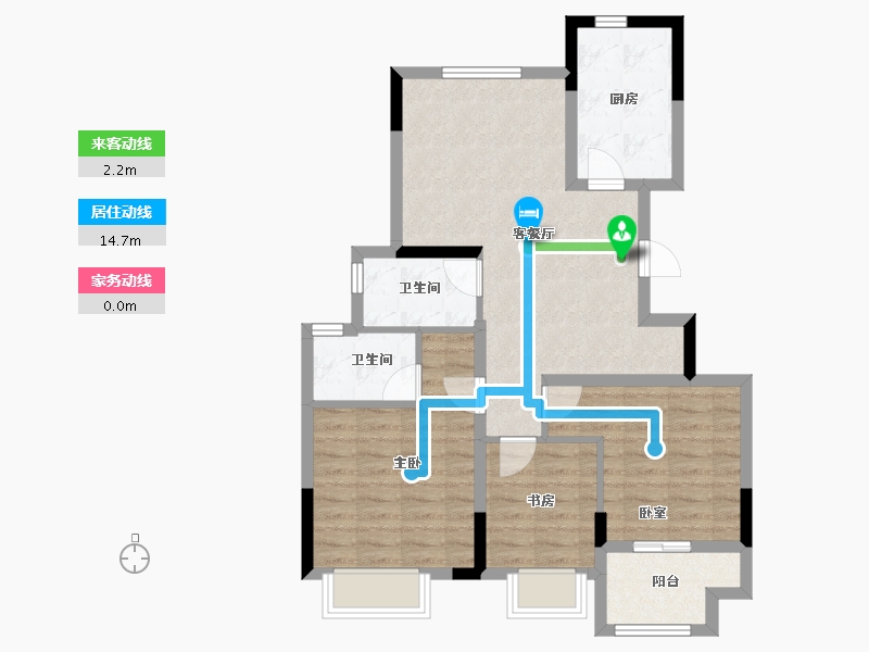 浙江省-金华市-熟溪名园-76.95-户型库-动静线