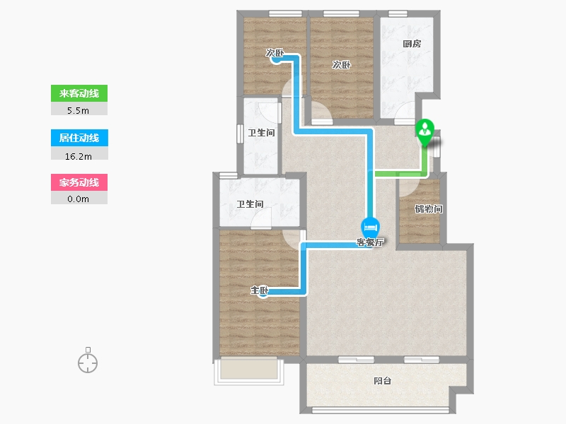 河南省-郑州市-龙湖·景粼玖序-105.60-户型库-动静线