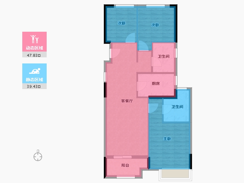 浙江省-金华市-万固文华园-78.39-户型库-动静分区