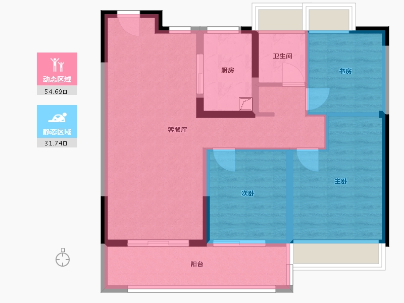 江苏省-苏州市-香江翡翠天辰-77.00-户型库-动静分区