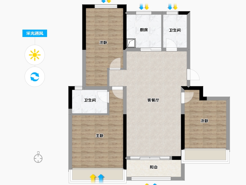 山东省-济南市-中海寰宇时代-93.60-户型库-采光通风