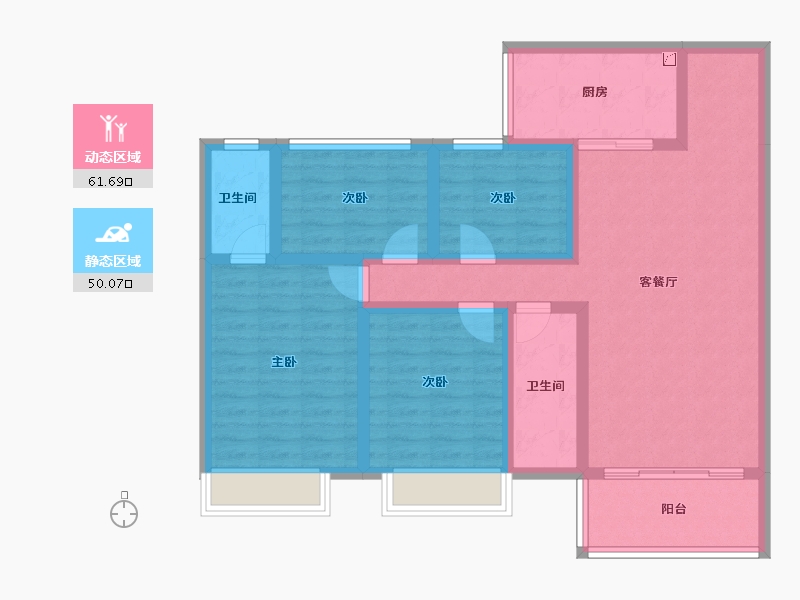 广东省-江门市-灏晟华园-98.42-户型库-动静分区