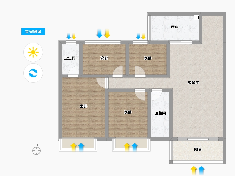 广东省-江门市-灏晟华园-98.42-户型库-采光通风