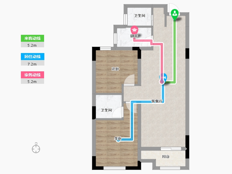 浙江省-金华市-浙中影创城-64.62-户型库-动静线