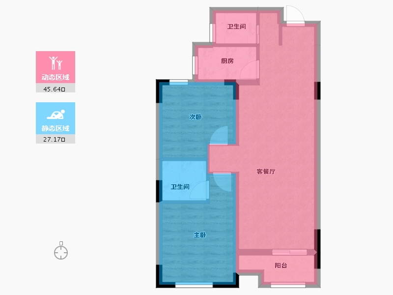 浙江省-金华市-浙中影创城-64.62-户型库-动静分区