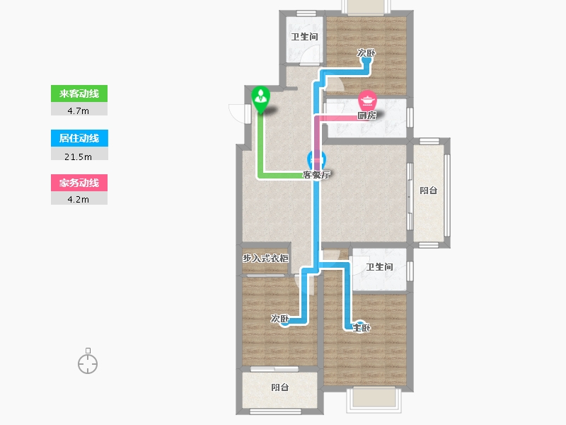 江苏省-徐州市-恒盛新城-95.87-户型库-动静线