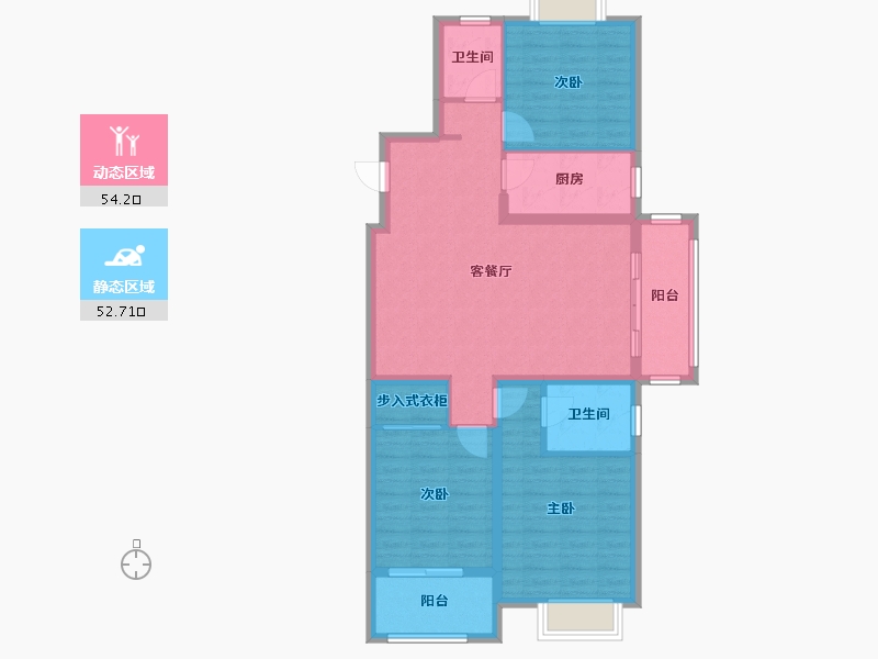 江苏省-徐州市-恒盛新城-95.87-户型库-动静分区