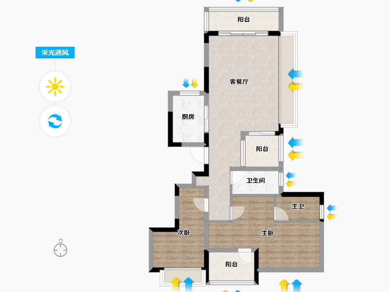 广东省-深圳市-越秀和樾府-88.00-户型库-采光通风