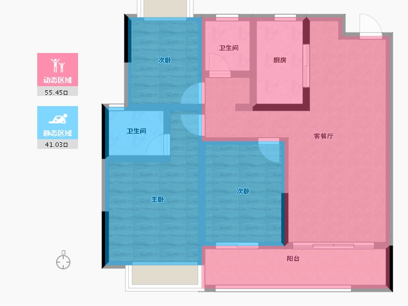 江西省-南昌市-九颂康瑞丨和园-84.96-户型库-动静分区