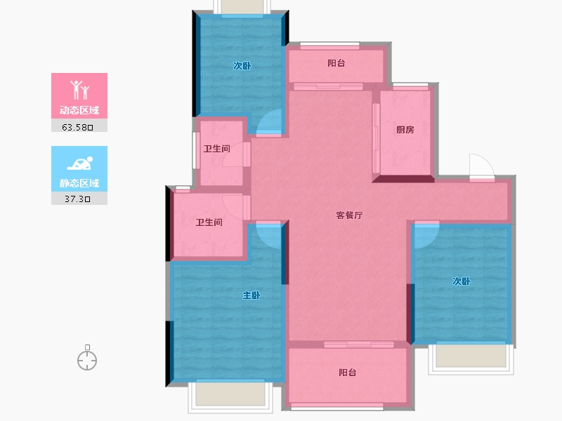 江西省-南昌市-龍居東郡-89.15-户型库-动静分区