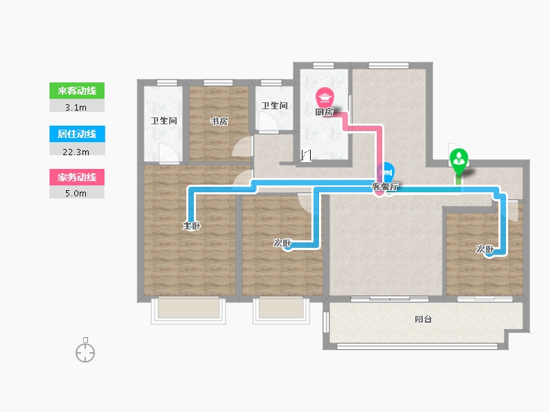 江苏省-苏州市-保利首开云璟花园-112.89-户型库-动静线