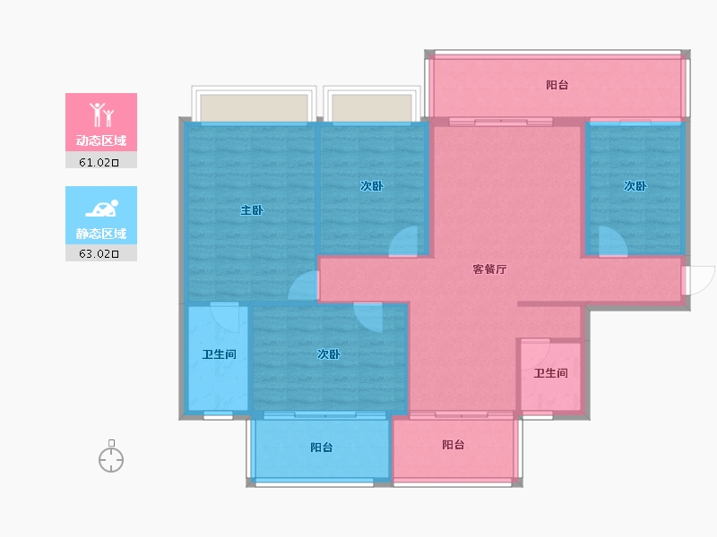 广西壮族自治区-河池市-南桥新城-113.27-户型库-动静分区