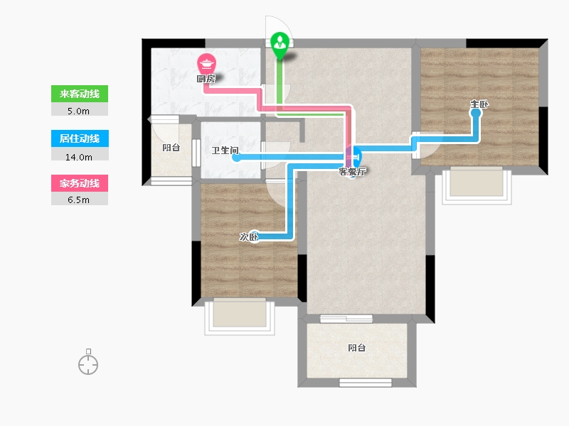 陕西省-西安市-劳动公园家属院-80.00-户型库-动静线