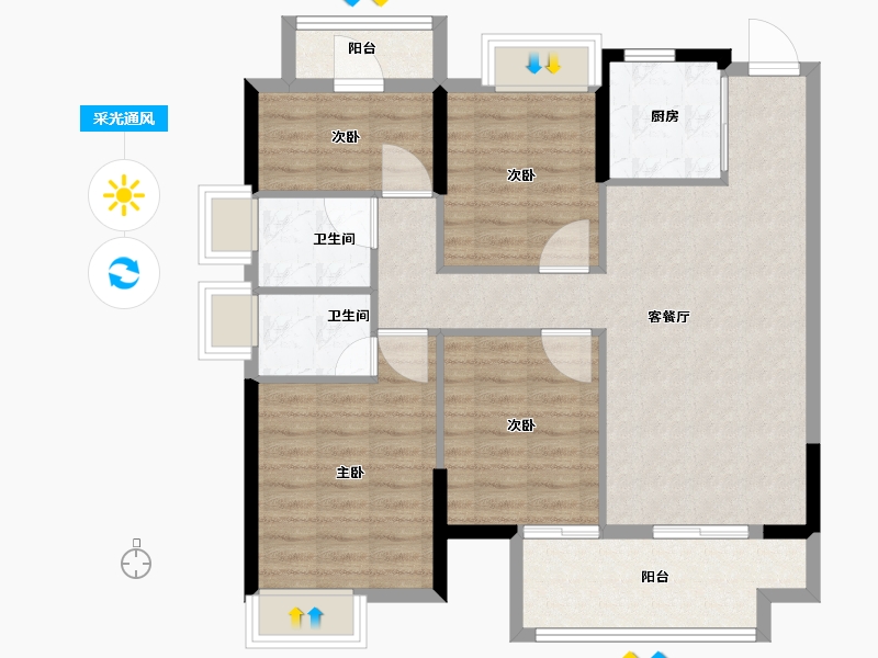 福建省-福州市-长乐融信澜山-94.00-户型库-采光通风