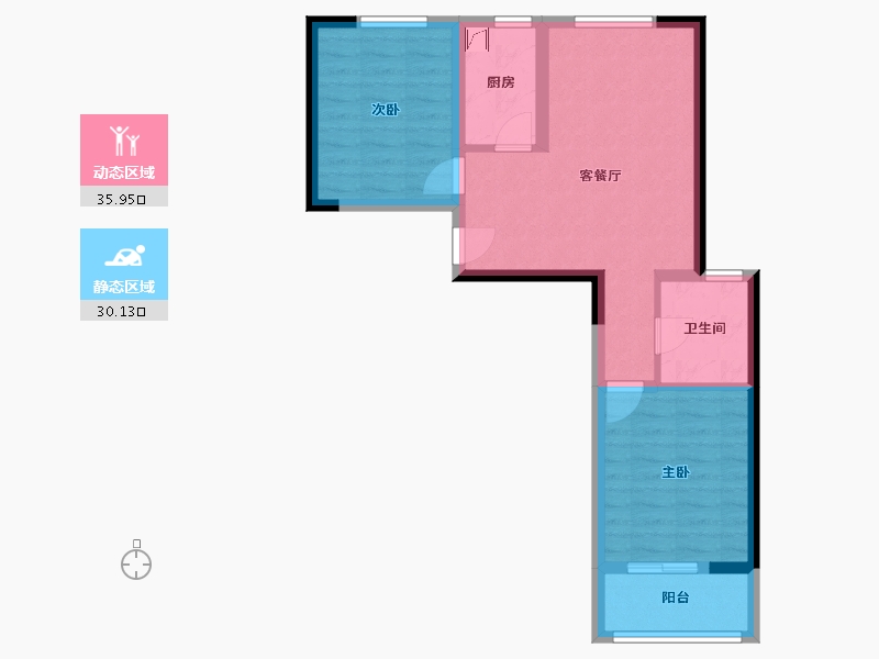 陕西省-西安市-绿城·春风心语-65.00-户型库-动静分区