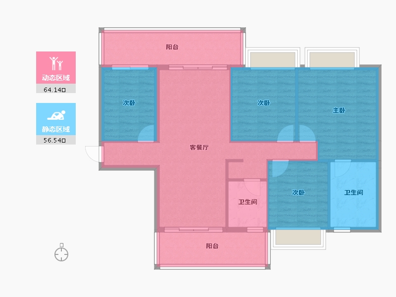 广西壮族自治区-河池市-南桥新城-109.78-户型库-动静分区