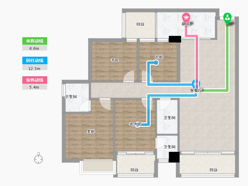 广西壮族自治区-河池市-南桥新城-111.20-户型库-动静线