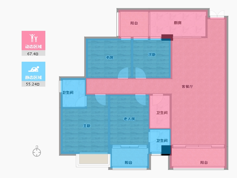 广西壮族自治区-河池市-南桥新城-111.20-户型库-动静分区