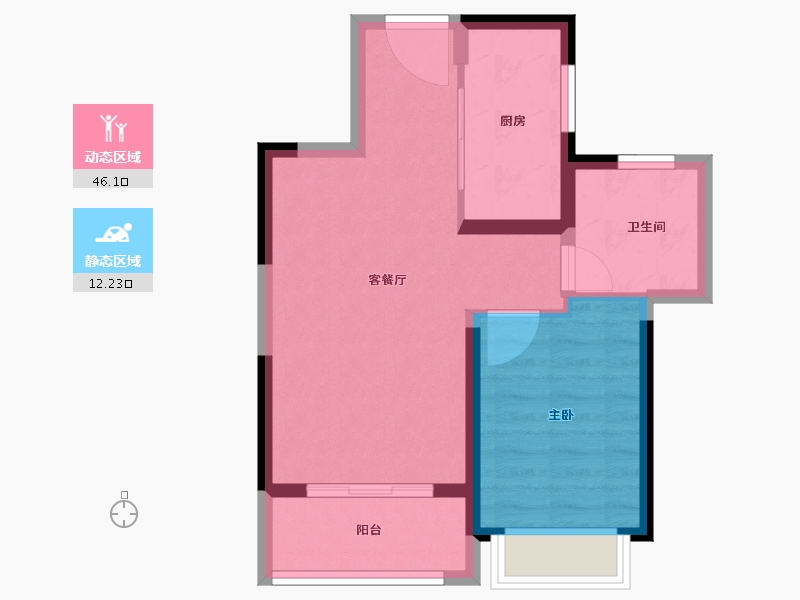 江苏省-无锡市-融创弘阳长江映-52.00-户型库-动静分区