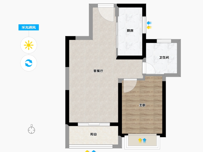 江苏省-无锡市-融创弘阳长江映-52.00-户型库-采光通风