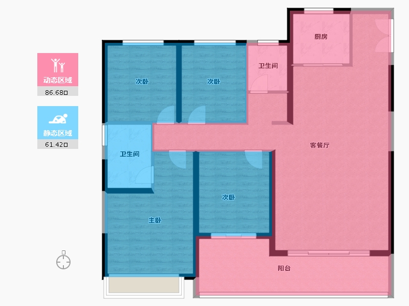 河南省-郑州市-康桥天樾九章-134.94-户型库-动静分区