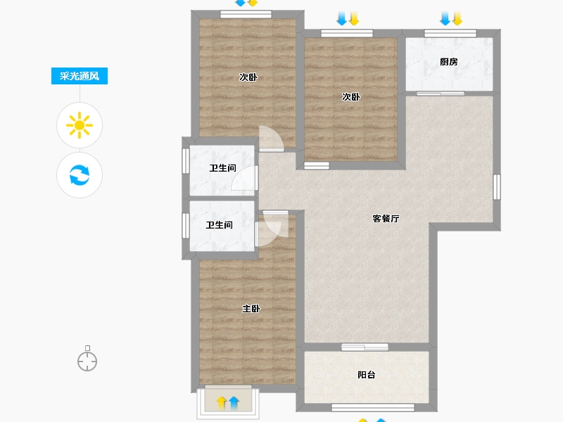 湖北省-随州市-天湖马德里-99.00-户型库-采光通风