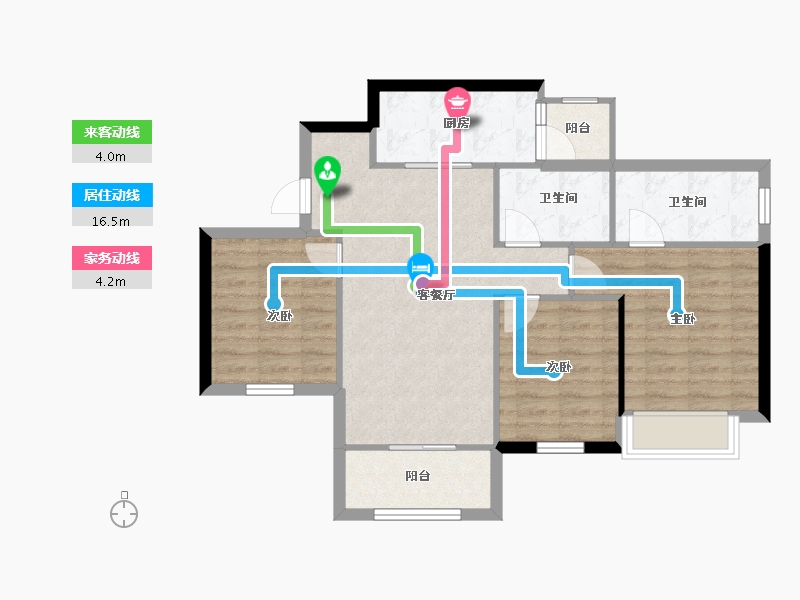 四川省-成都市-枫丹新悦-76.75-户型库-动静线