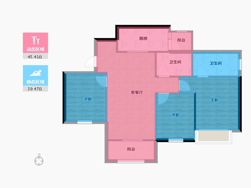 四川省-成都市-枫丹新悦-76.75-户型库-动静分区