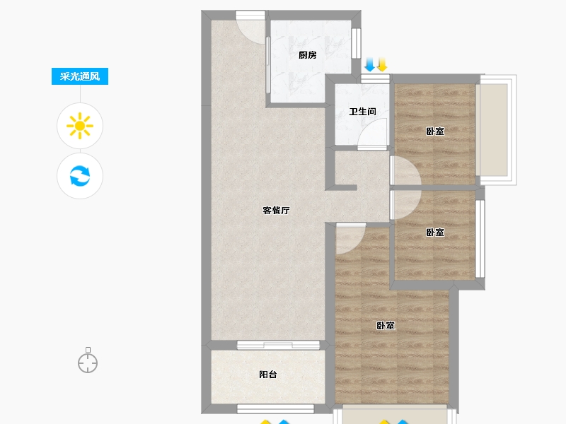 广东省-深圳市-东关珺府-60.90-户型库-采光通风