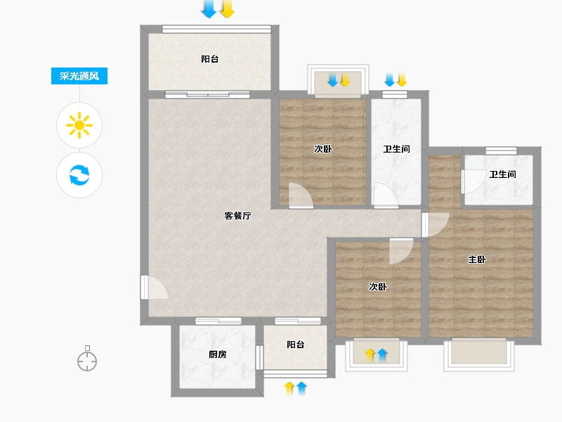 贵州省-贵阳市-祥风贵阳溪府-97.28-户型库-采光通风