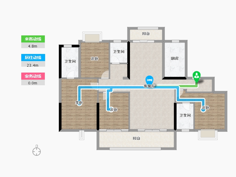 湖南省-长沙市-招商雍山湖-140.68-户型库-动静线