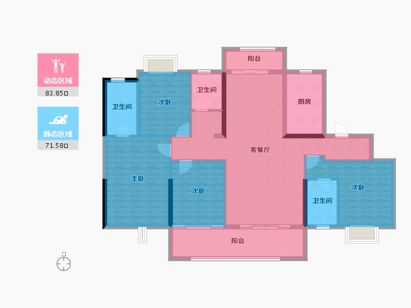 湖南省-长沙市-招商雍山湖-140.68-户型库-动静分区