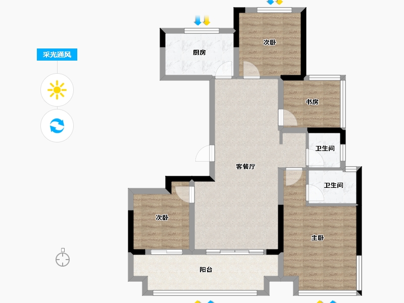 安徽省-合肥市-都荟大观-92.00-户型库-采光通风