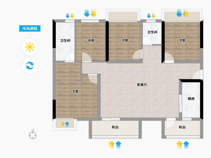 四川省-成都市-华润置地时代之城-98.39-户型库-采光通风