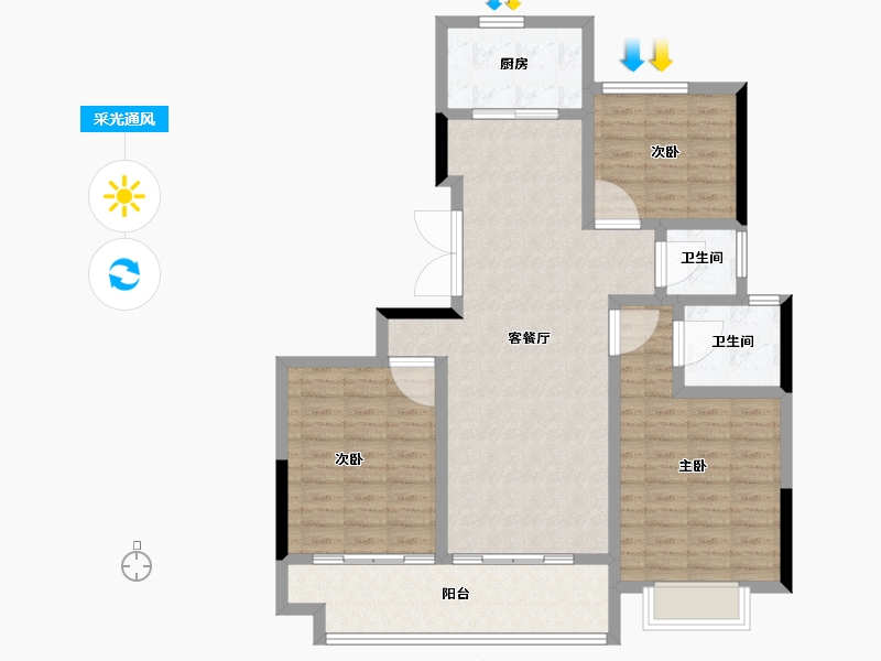 江苏省-南通市-德润天誉-104.01-户型库-采光通风