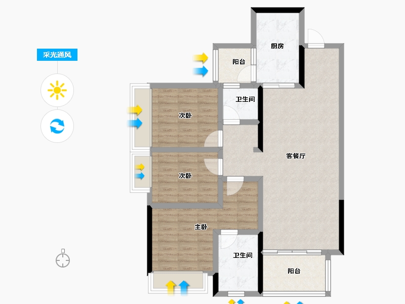 四川省-成都市-华润置地时代之城-92.80-户型库-采光通风